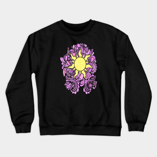 Rapunzel Sun Flower chalk art Crewneck Sweatshirt by magicmirror